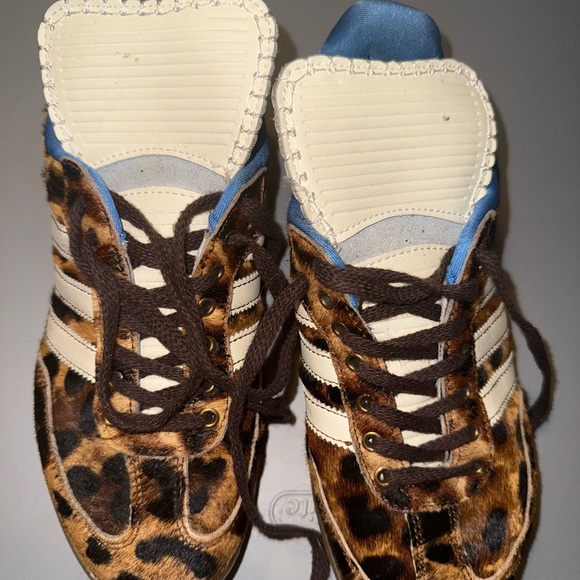 adidas Shoes - Adidas Leopard Print Sneakers with Blue and Cream